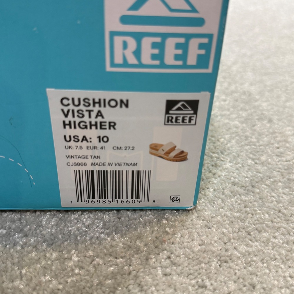 Reef Cushion Vista Higher Platform Sandal Vintage Tan Cork NIB Sz10 Comfort Boho - Picture 13 of 14